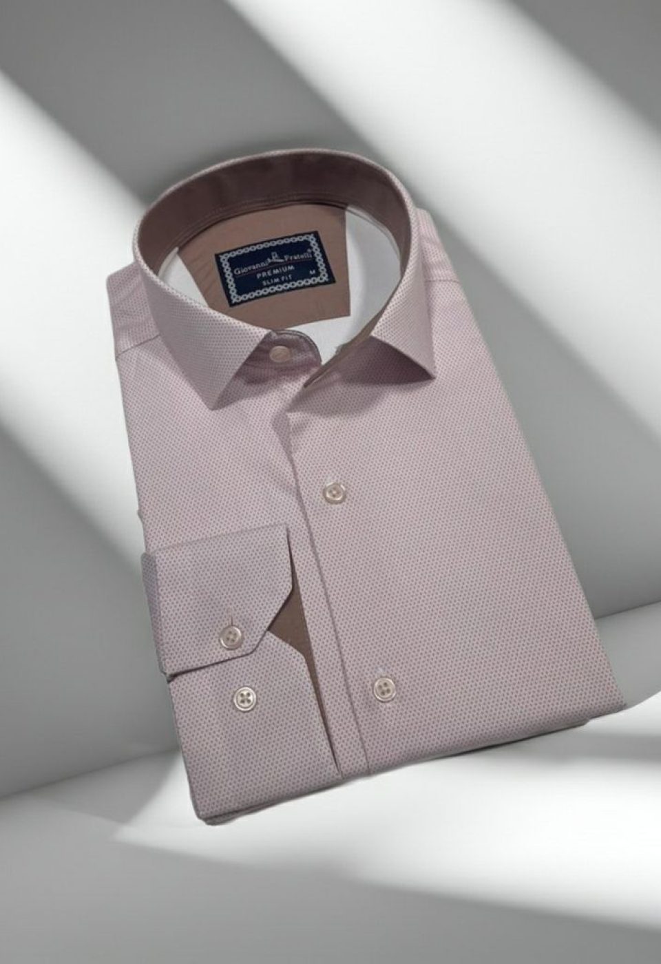 Slim Fit Uzun Kol Desenli Saten Gömlek3GMK312469008