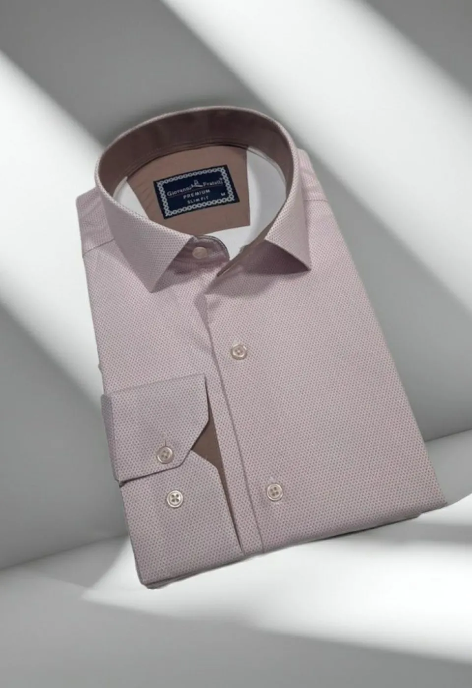 Slim Fit Uzun Kol Desenli Saten Gömlek3GMK312469008