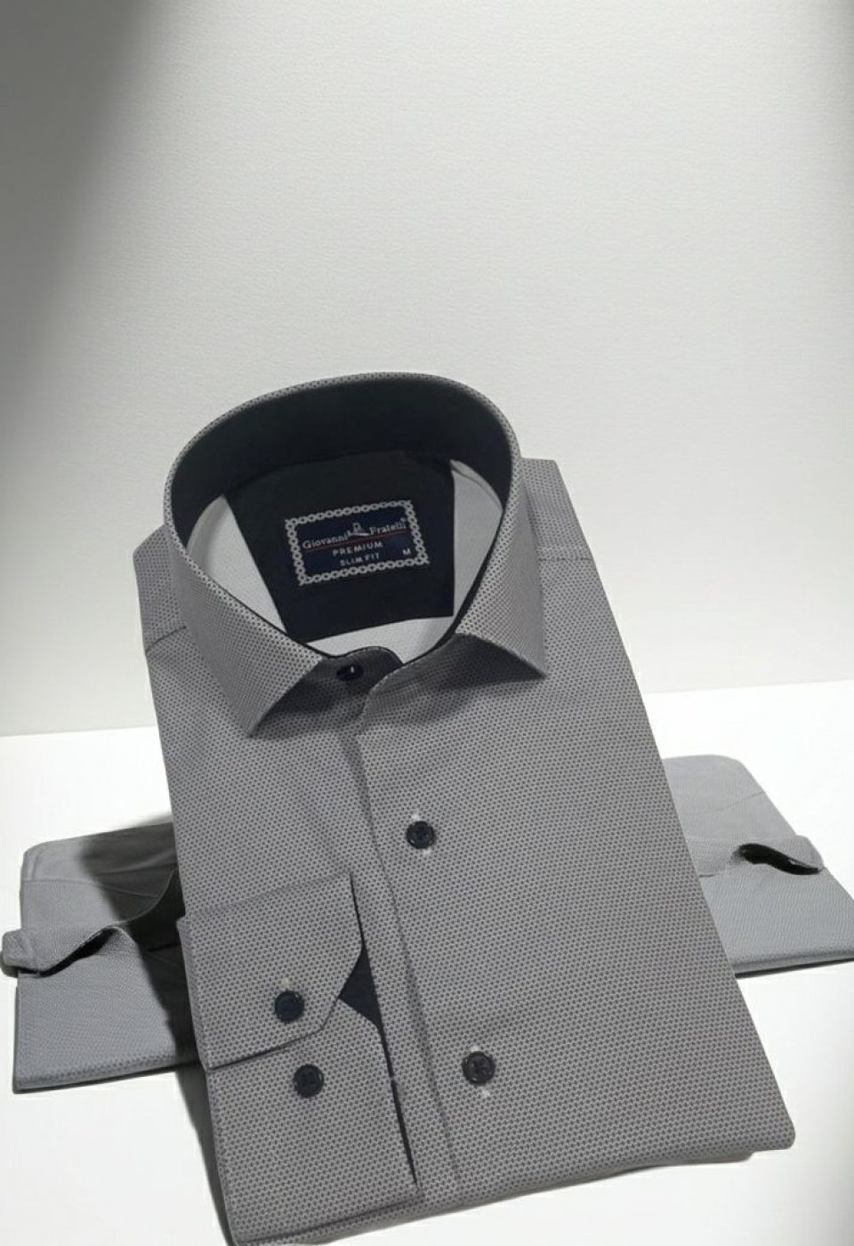 Slim Fit Uzun Kol Desenli Saten Gömlek3GMK312469011