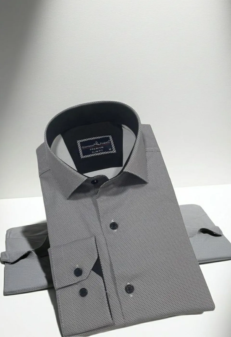 Slim Fit Uzun Kol Desenli Saten Gömlek3GMK312469011