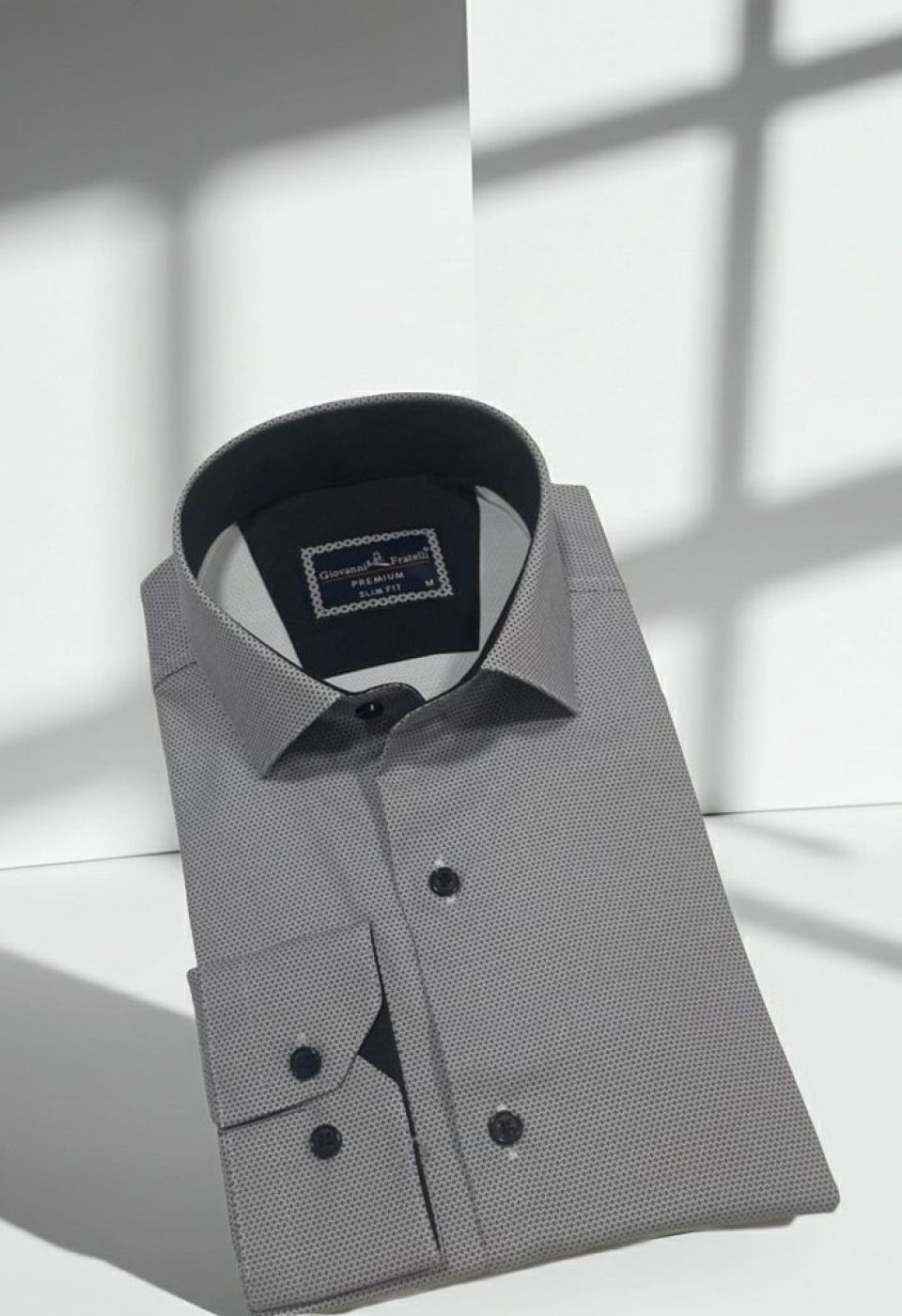 Slim Fit Uzun Kol Desenli Saten Gömlek3GMK312469011