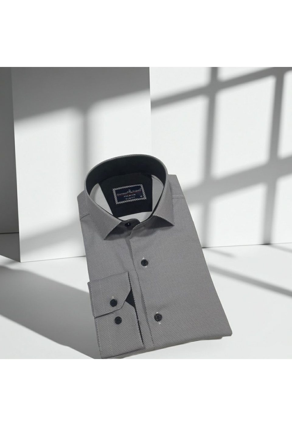 2469 CR SATIN 011 Slim Fit Uzun Kol Desenli Saten Gömlek3GMK312469011 - Giovanni Fratelli