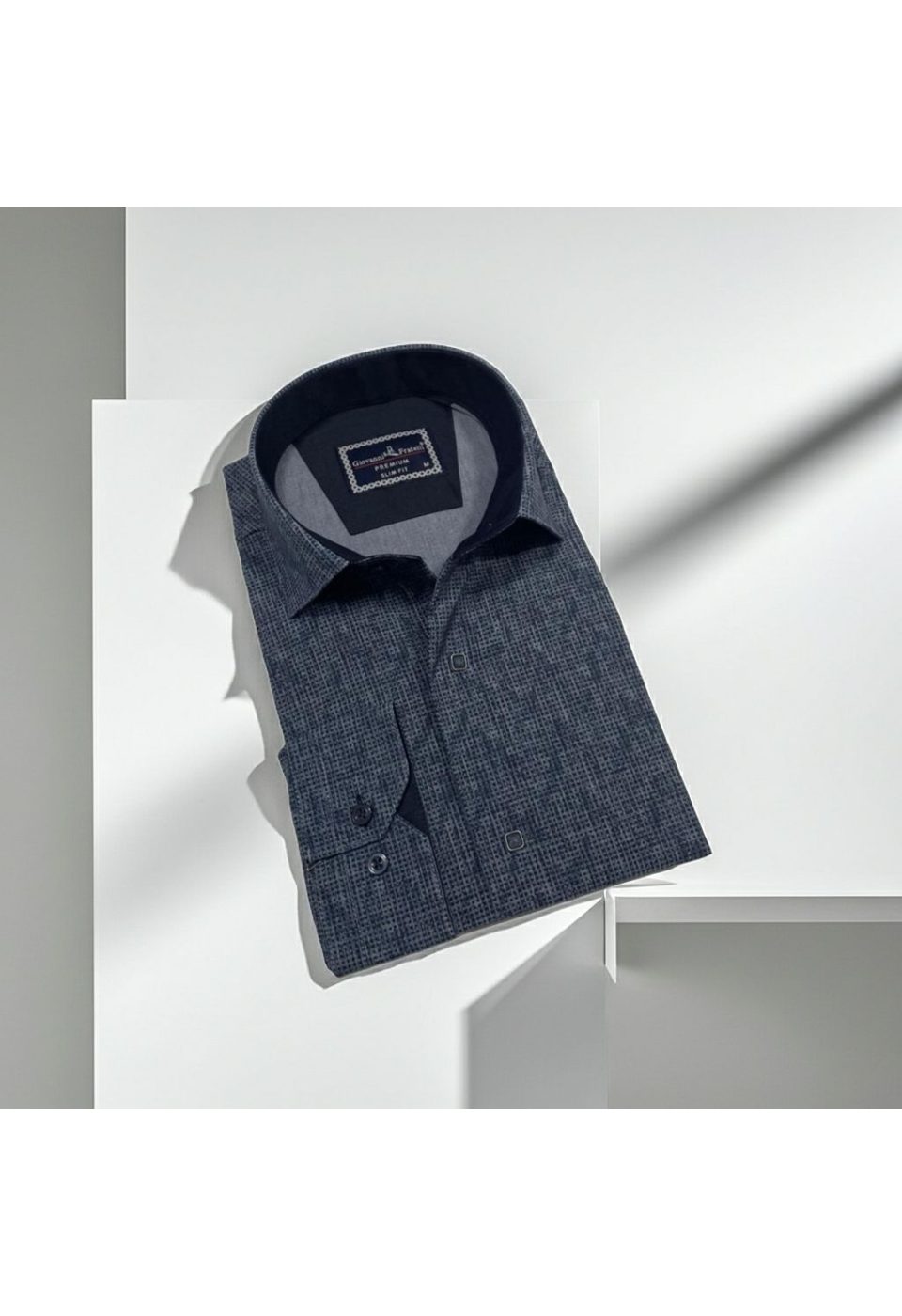 Slim Fit Uzun Kol Desenli Erkek Gömlek 3GMK312470001 - Giovanni Fratelli