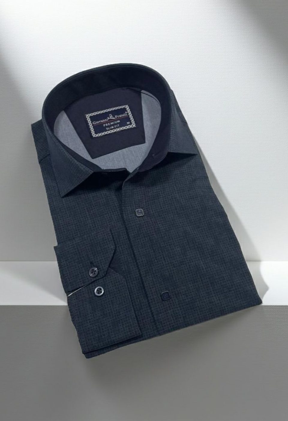 Slim Fit Uzun Kol Desenli Erkek Gömlek 3GMK312470002