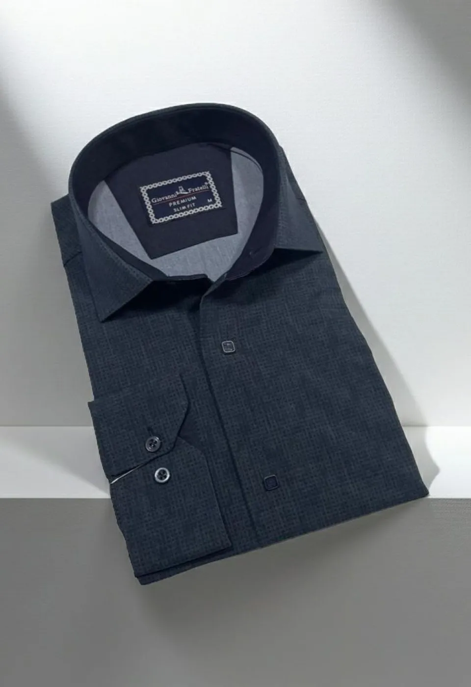 Slim Fit Uzun Kol Desenli Erkek Gömlek 3GMK312470002