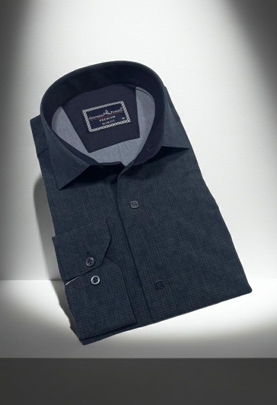 Slim Fit Uzun Kol Desenli Erkek Gömlek 3GMK312470002