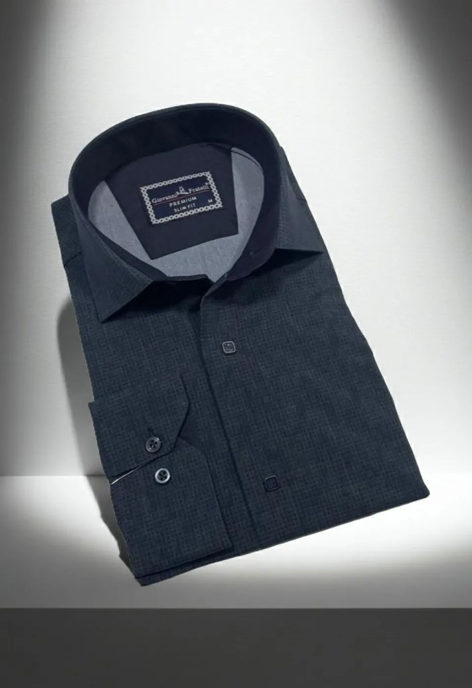 Slim Fit Uzun Kol Desenli Erkek Gömlek 3GMK312470002