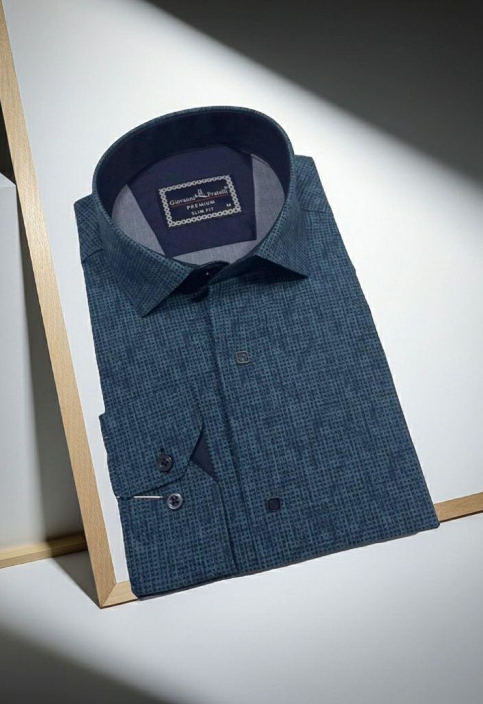 Slim Fit Uzun Kol Desenli Erkek Gömlek 3GMK312470003