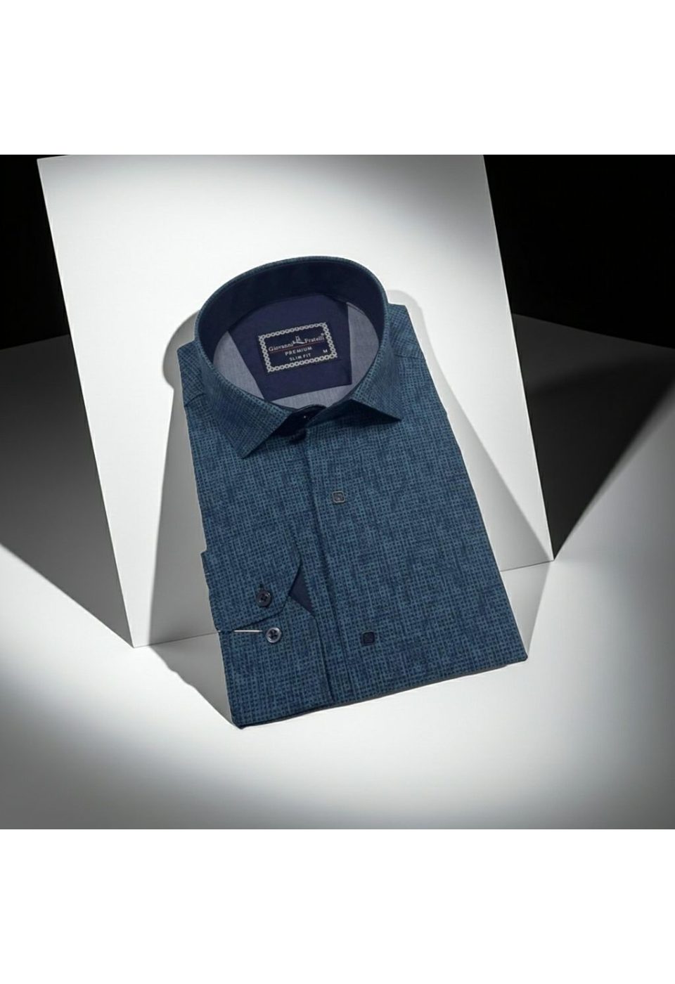 Slim Fit Uzun Kol Desenli Erkek Gömlek 3GMK312470003 - Giovanni Fratelli