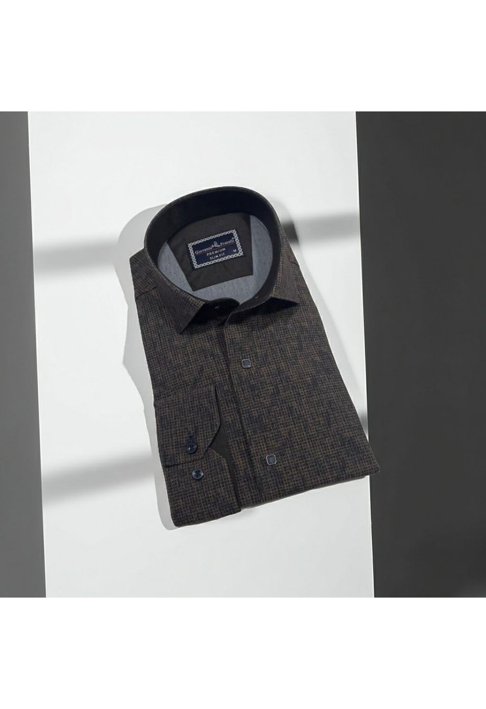 2470 CR KOT 004 Slim Fit Uzun Kol Desenli Erkek Gömlek 3GMK312470004 - Giovanni Fratelli