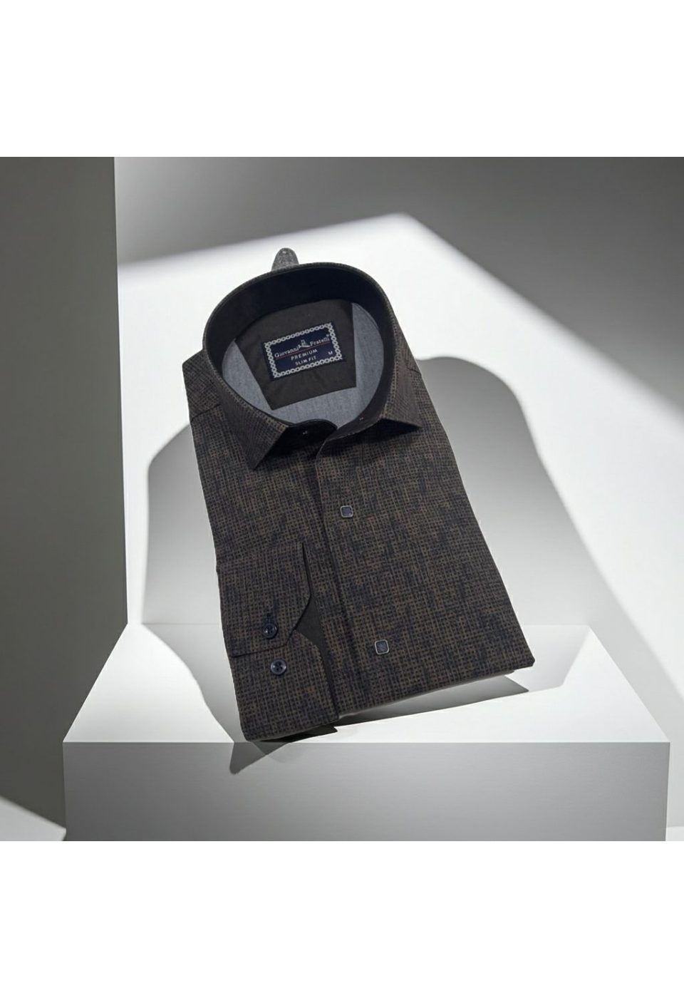 2470 CR KOT 004 Slim Fit Uzun Kol Desenli Erkek Gömlek 3GMK312470004 - Giovanni Fratelli