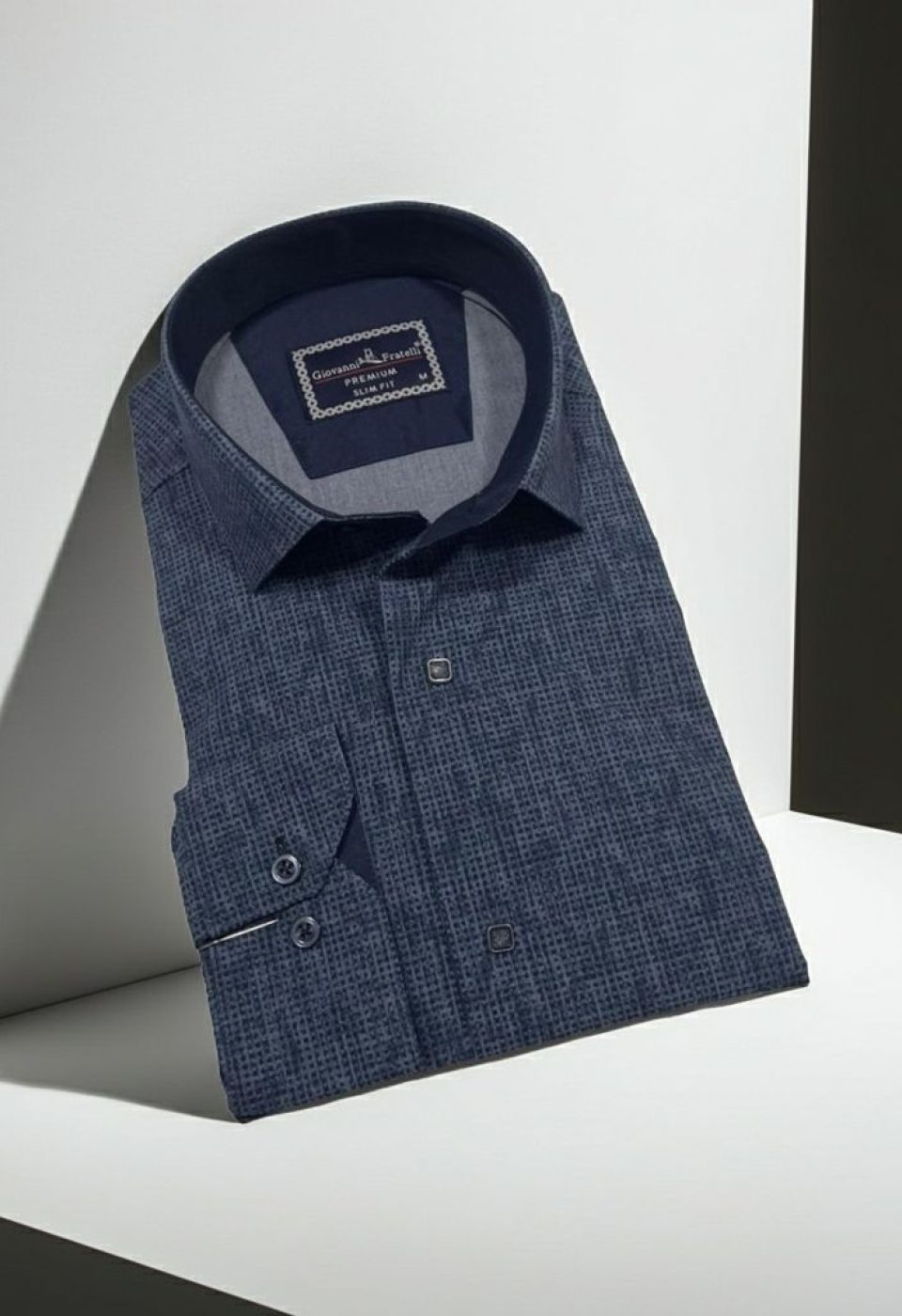 Slim Fit Uzun Kol Desenli Erkek Gömlek 3GMK312470005