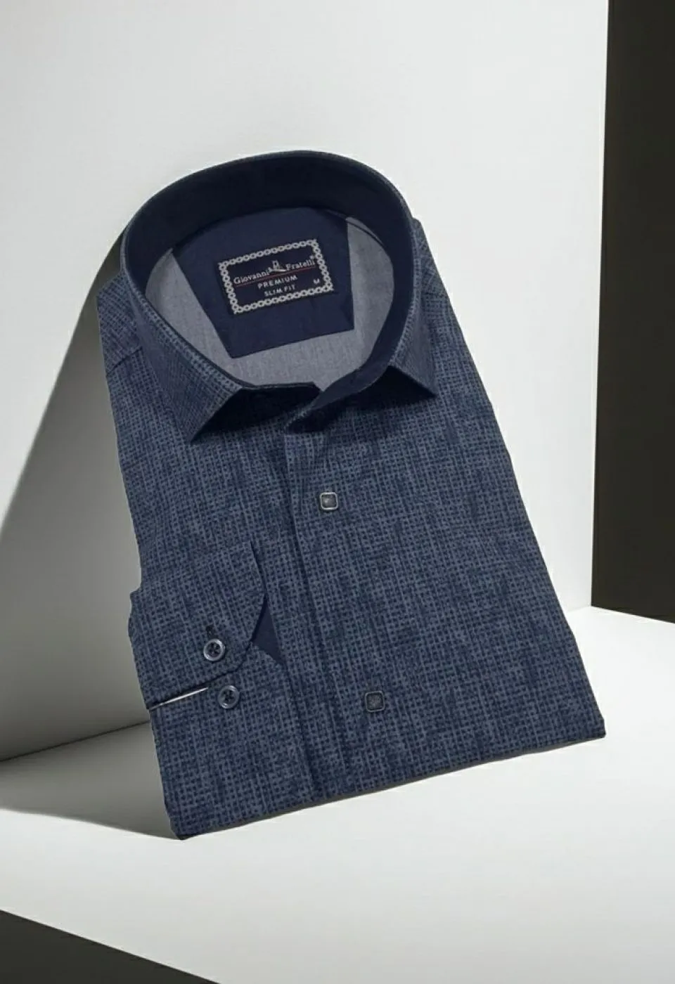 Slim Fit Uzun Kol Desenli Erkek Gömlek 3GMK312470005