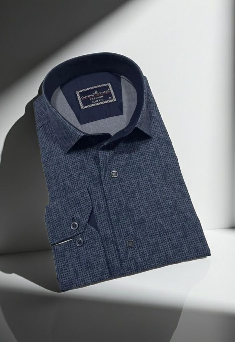 Slim Fit Uzun Kol Desenli Erkek Gömlek 3GMK312470005