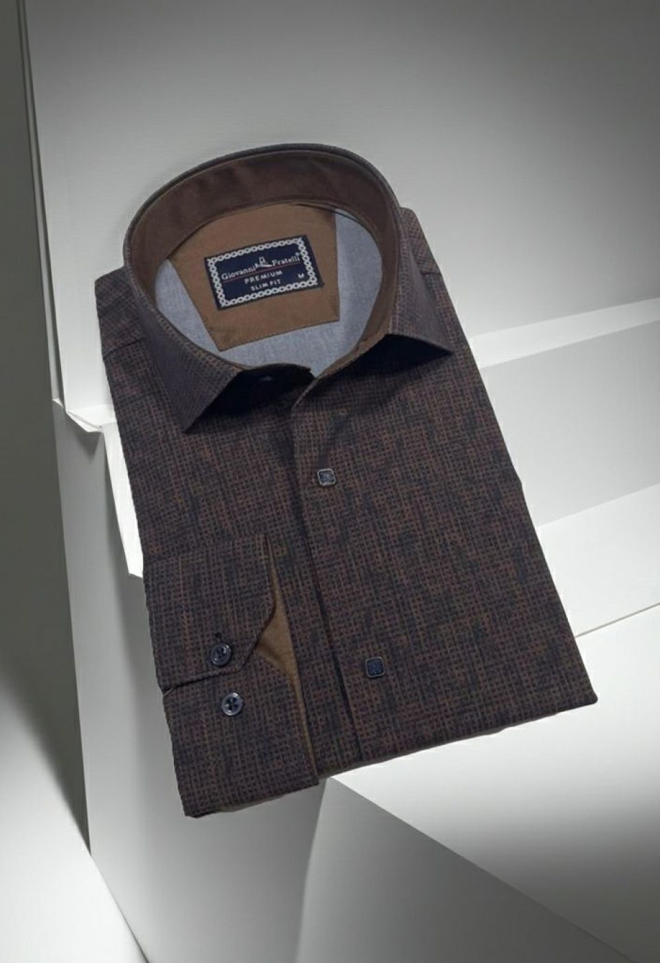Slim Fit Uzun Kol Desenli Erkek Gömlek 3GMK312470006 - Giovanni Fratelli