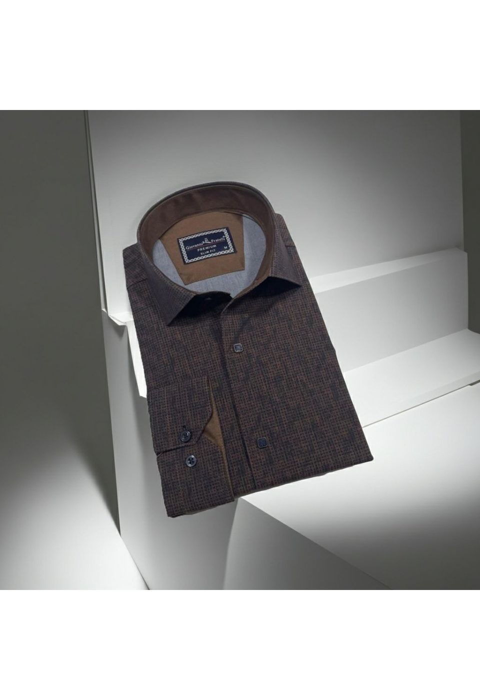 Slim Fit Uzun Kol Desenli Erkek Gömlek 3GMK312470006 - Giovanni Fratelli