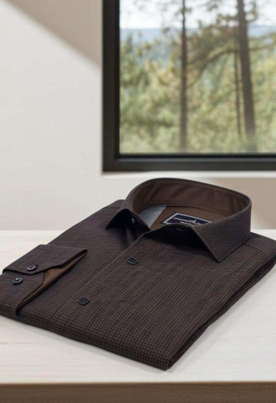 Slim Fit Uzun Kol Desenli Erkek Gömlek 3GMK312470006