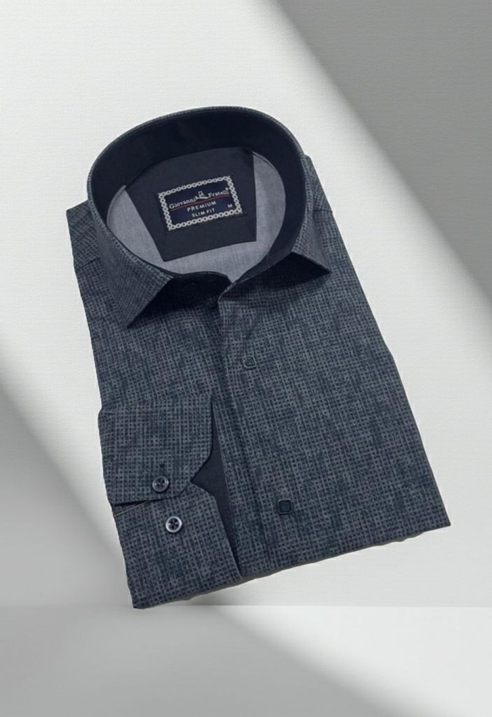 Slim Fit Uzun Kol Desenli Erkek Gömlek 3GMK312470007
