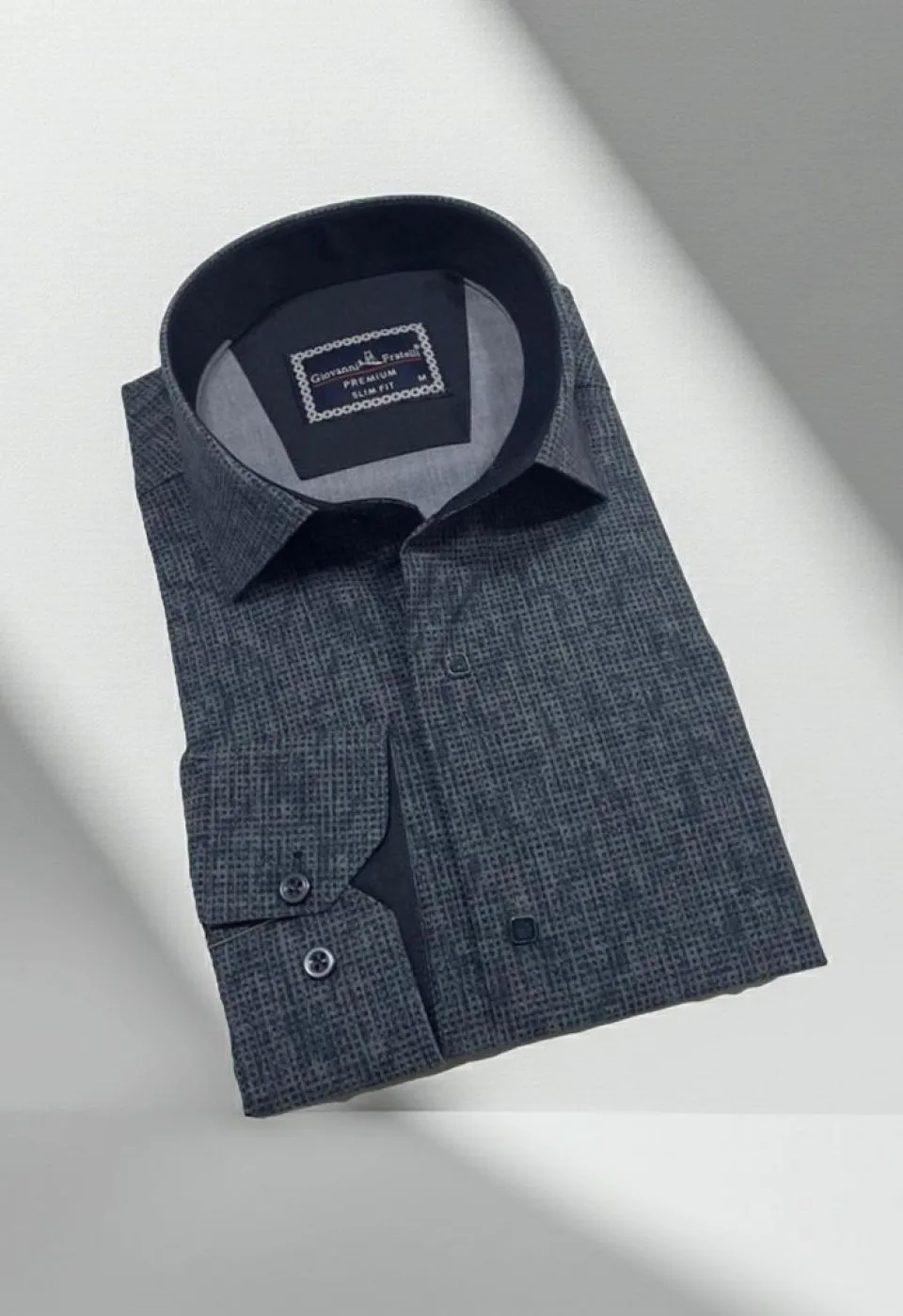 Slim Fit Uzun Kol Desenli Erkek Gömlek 3GMK312470007