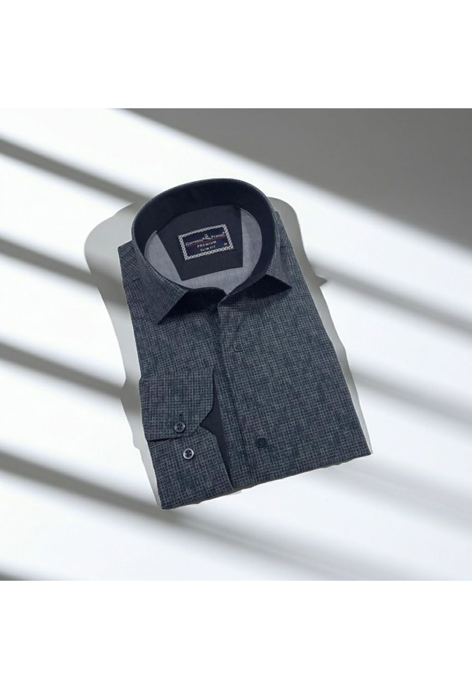 Slim Fit Uzun Kol Desenli Erkek Gömlek 3GMK312470007 - Giovanni Fratelli