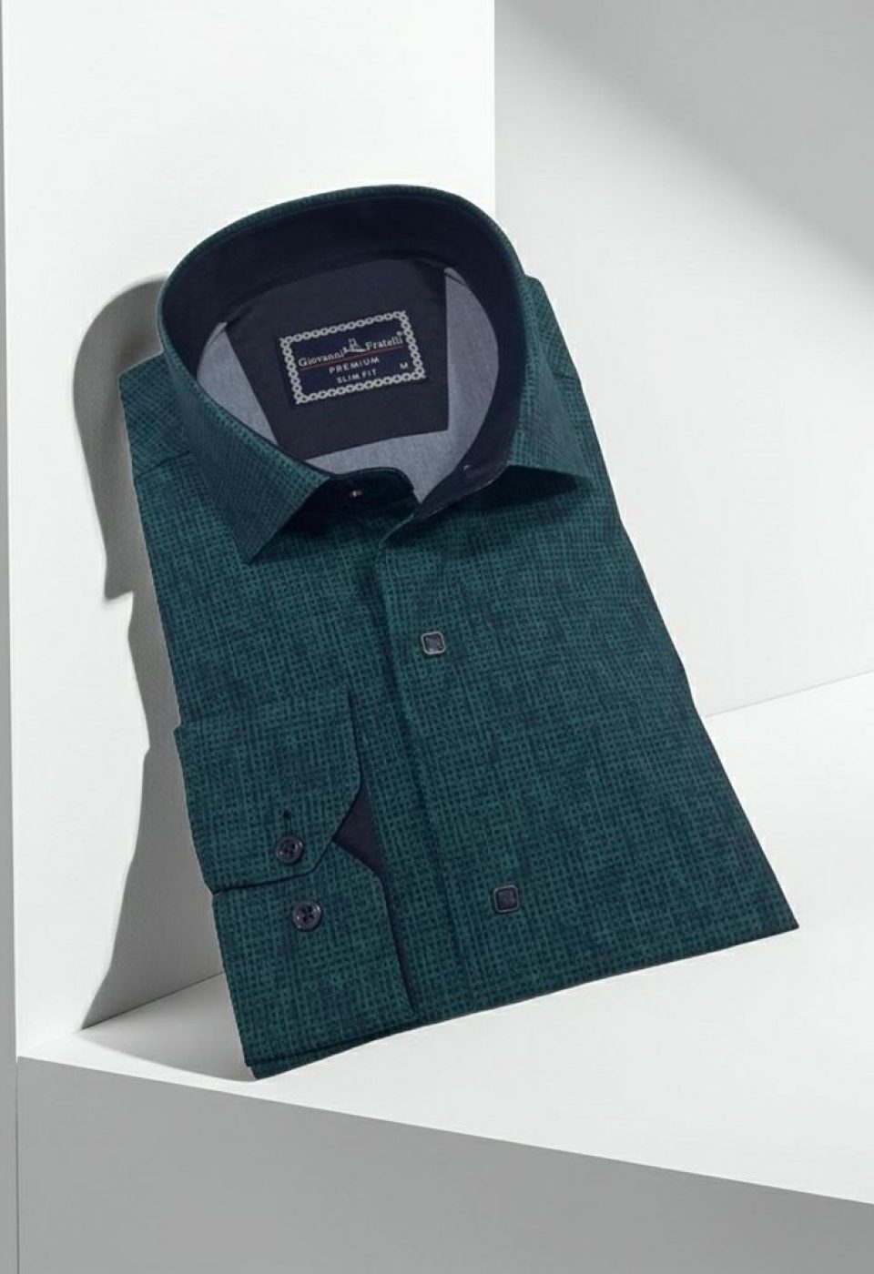 Slim Fit Uzun Kol Desenli Erkek Gömlek 3GMK312470008