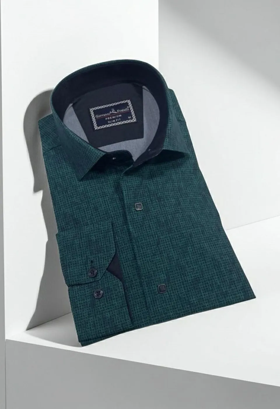 Slim Fit Uzun Kol Desenli Erkek Gömlek 3GMK312470008