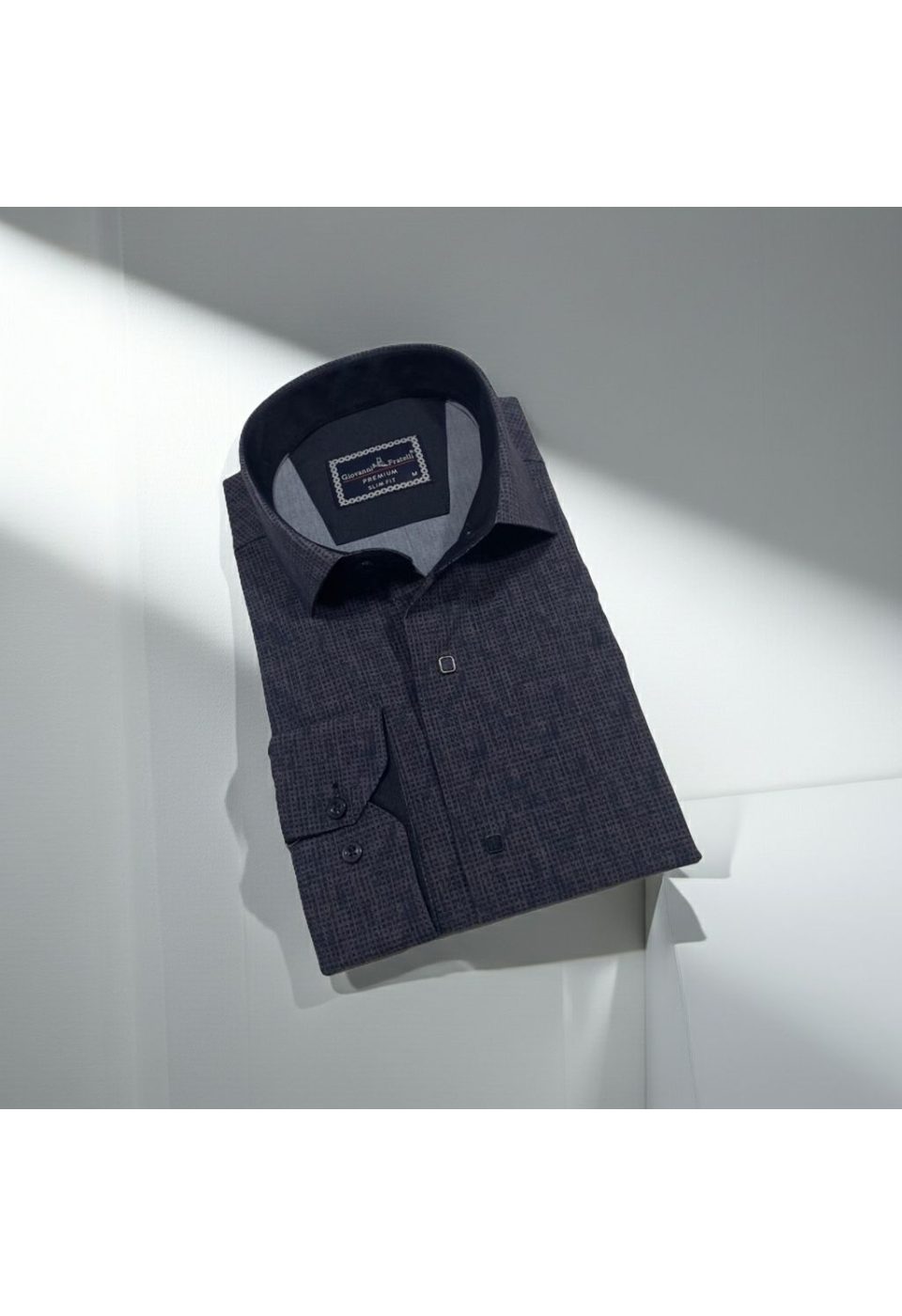 2470 CR KOT 009 Slim Fit Uzun Kol Desenli Erkek Gömlek 3GMK312470009 - Giovanni Fratelli