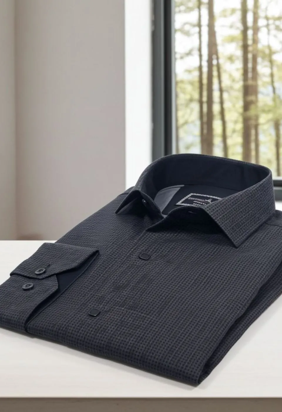 Slim Fit Uzun Kol Desenli Erkek Gömlek 3GMK312470009
