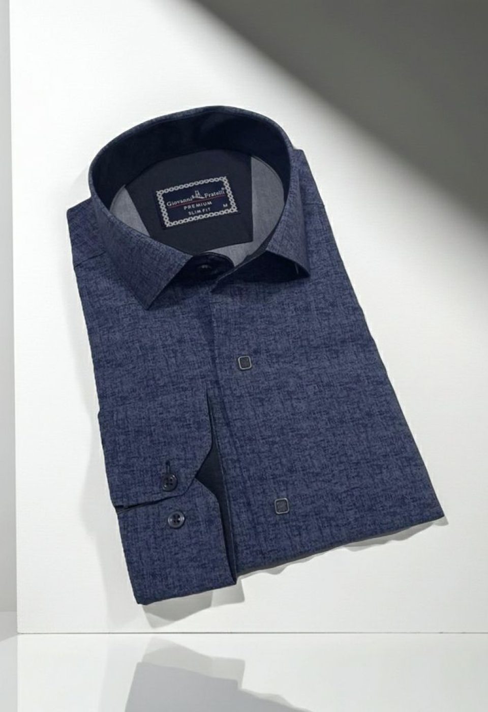 Slim Fit Uzun Kol Desenli Erkek Gömlek 3GMK312471001