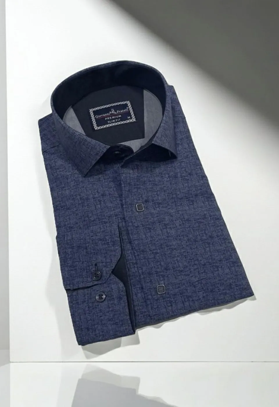 Slim Fit Uzun Kol Desenli Erkek Gömlek 3GMK312471001