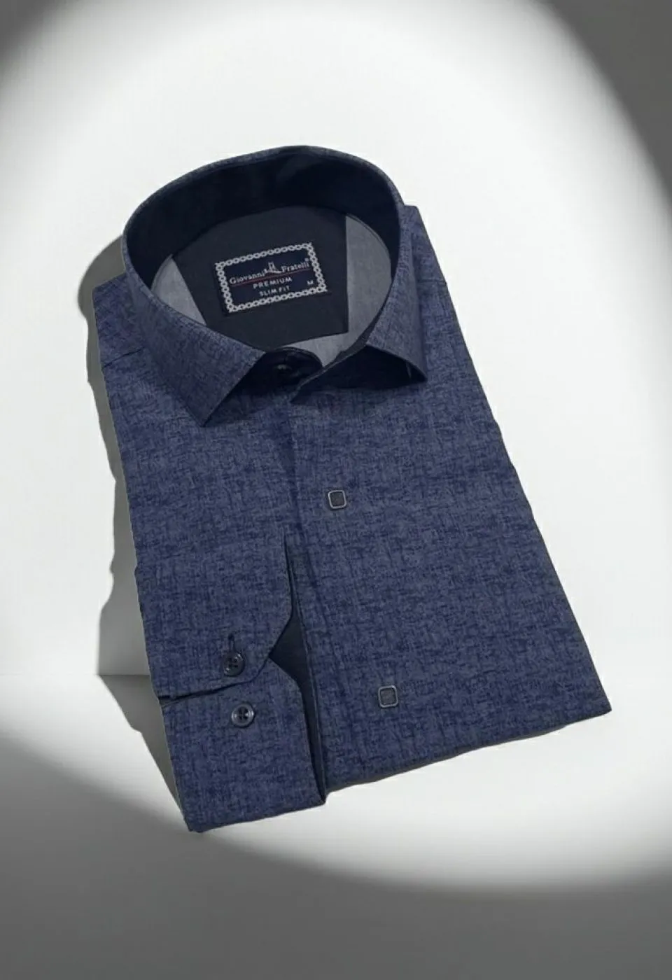 Slim Fit Uzun Kol Desenli Erkek Gömlek 3GMK312471001
