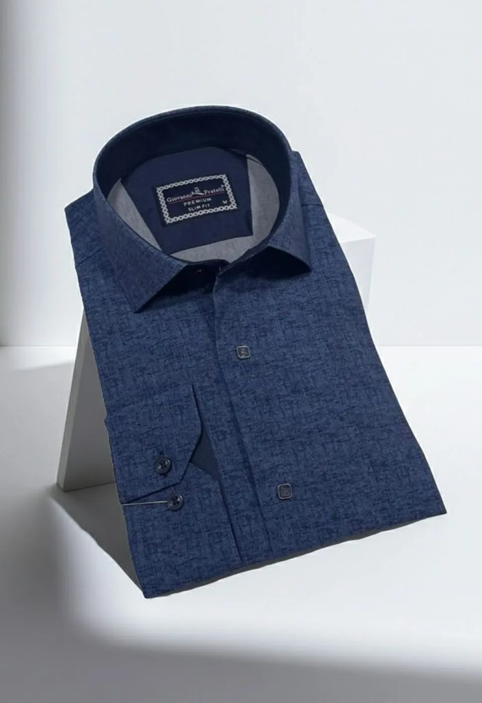 Slim Fit Uzun Kol Desenli Erkek Gömlek 3GMK312471002