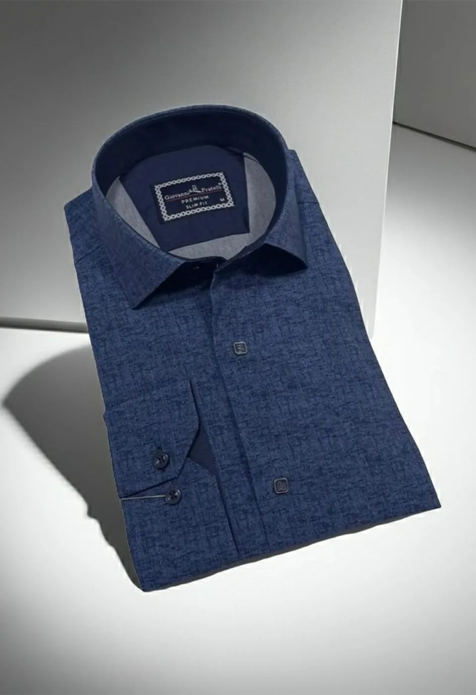 Slim Fit Uzun Kol Desenli Erkek Gömlek 3GMK312471002