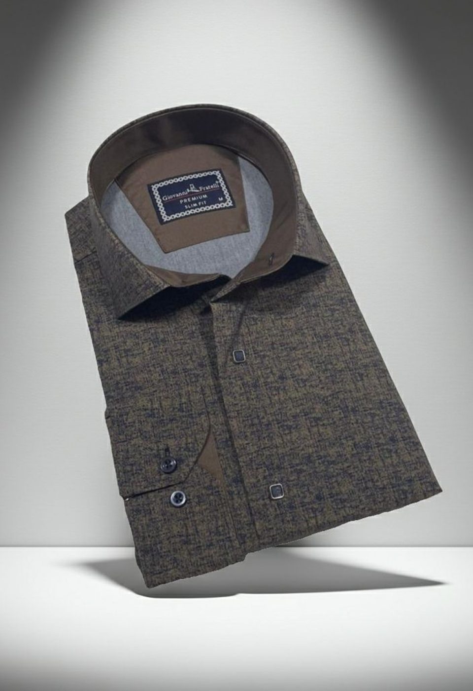 Slim Fit Uzun Kol Desenli Erkek Gömlek 3GMK312471003
