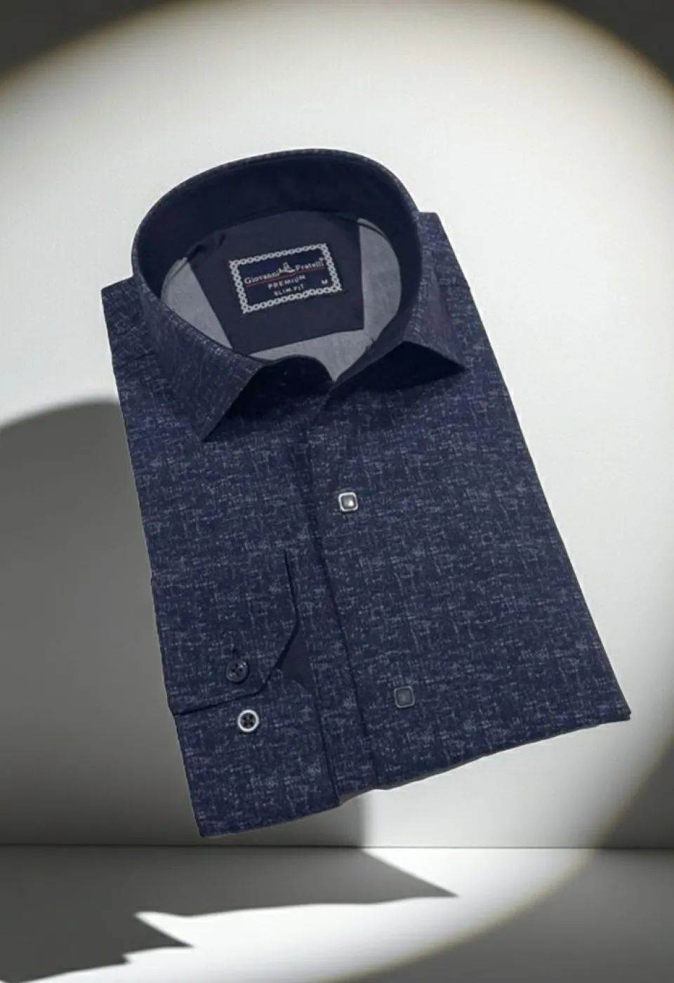 Slim Fit Uzun Kol Desenli Erkek Gömlek 3GMK312471004