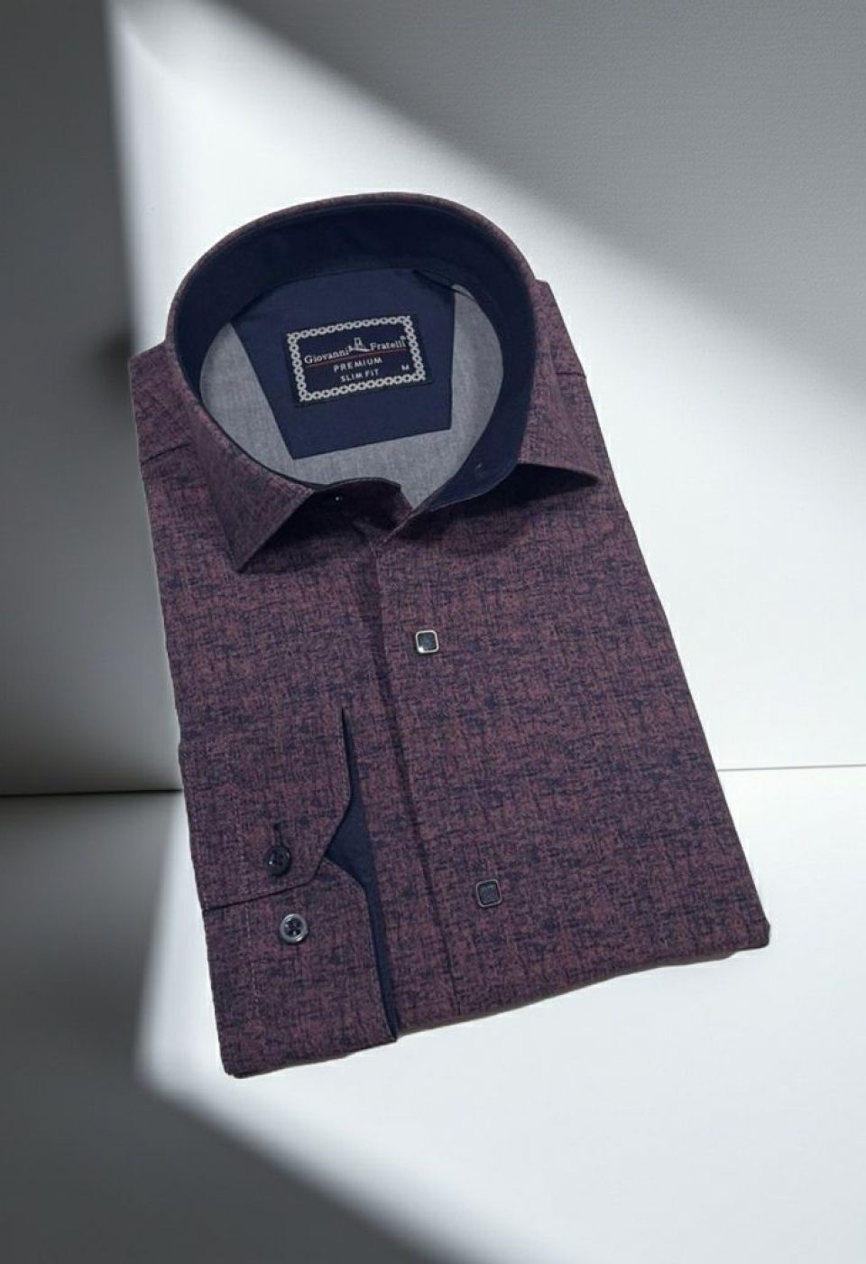 Slim Fit Uzun Kol Desenli Erkek Gömlek 3GMK312471005