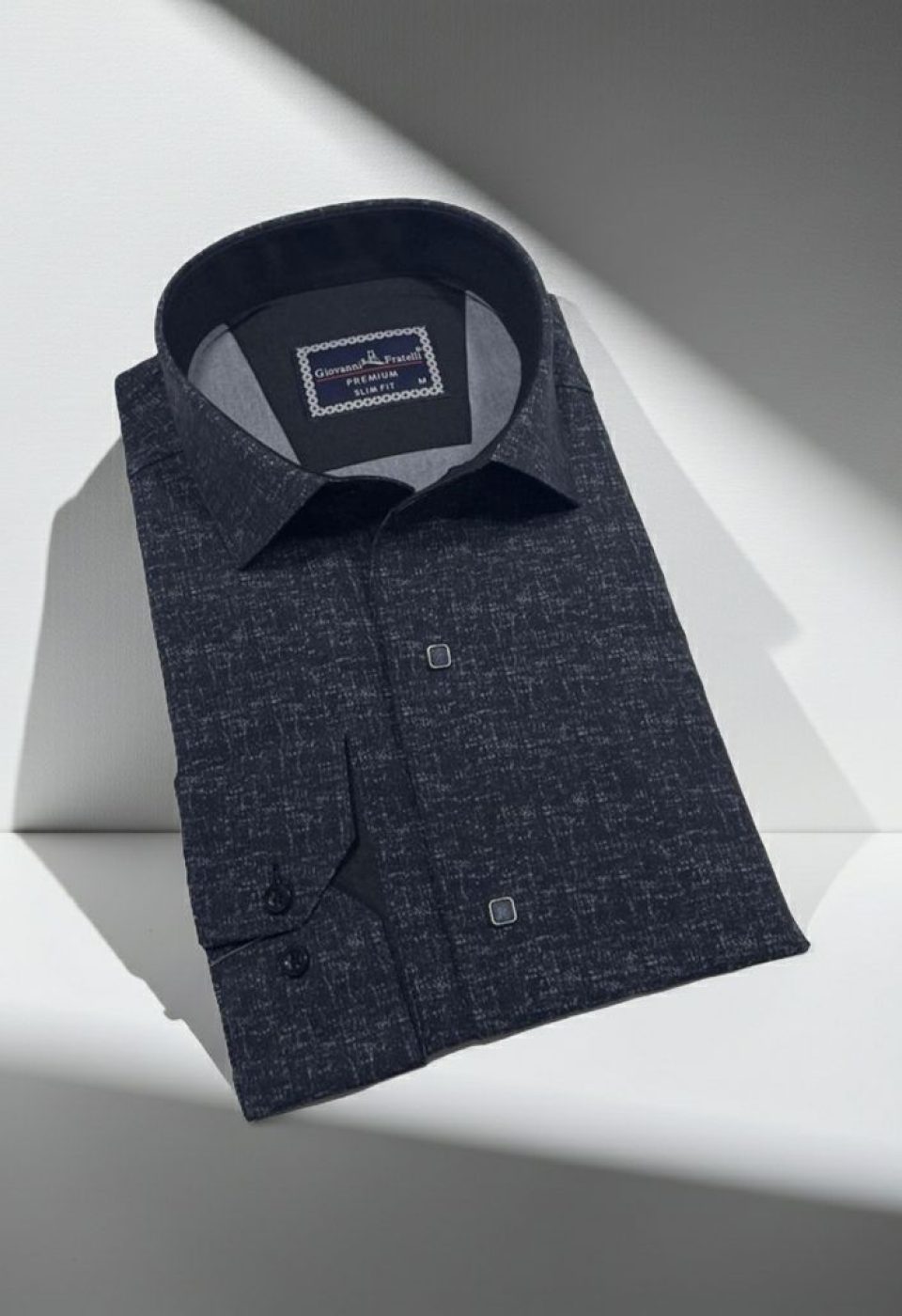 Slim Fit Uzun Kol Desenli Erkek Gömlek 3GMK312471006