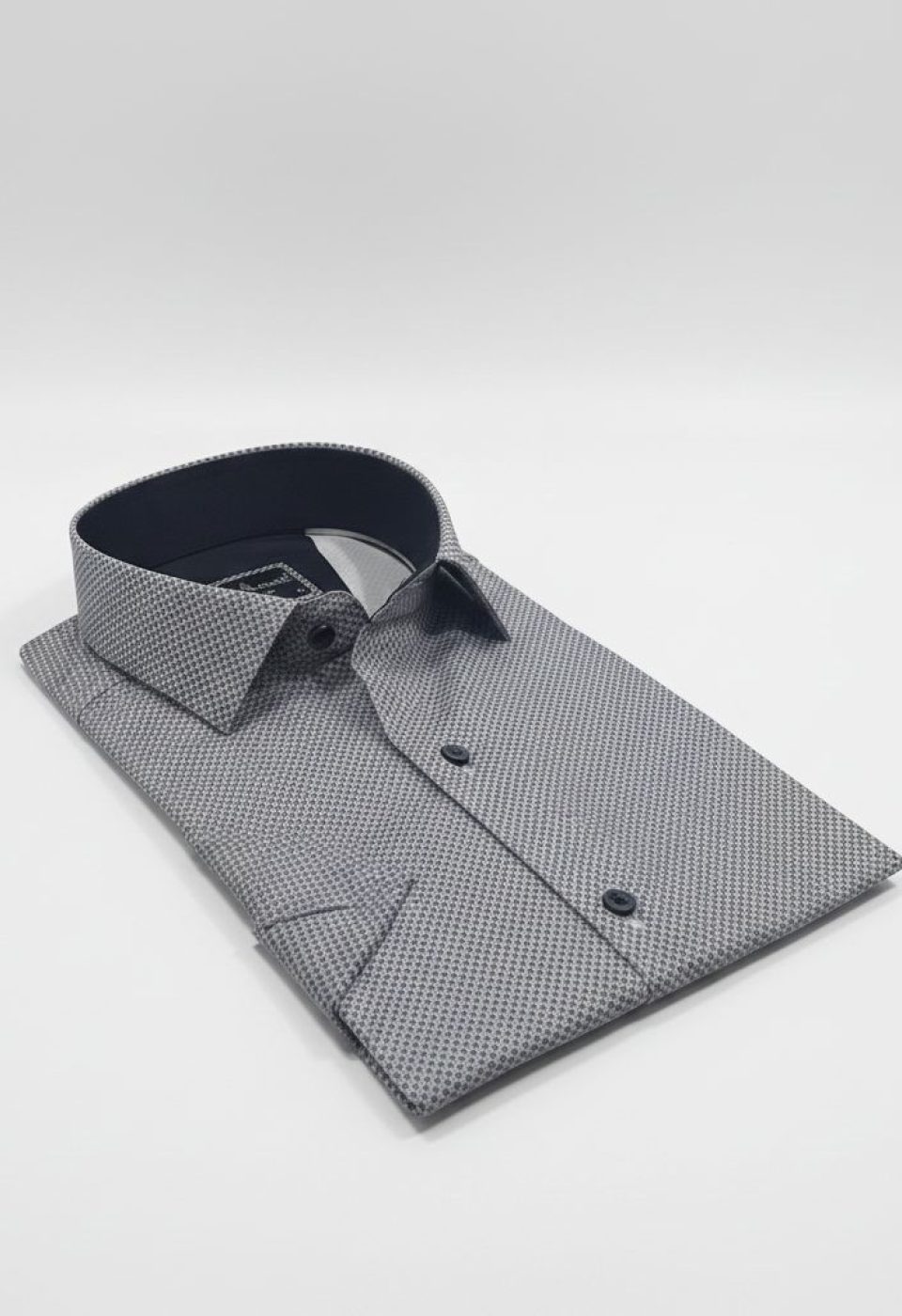 2787 CR K SATIN 001 Slim Fit Kısa Kol Desenli Saten Erkek Gömlek 3GMK312787001 - Giovanni Fratelli