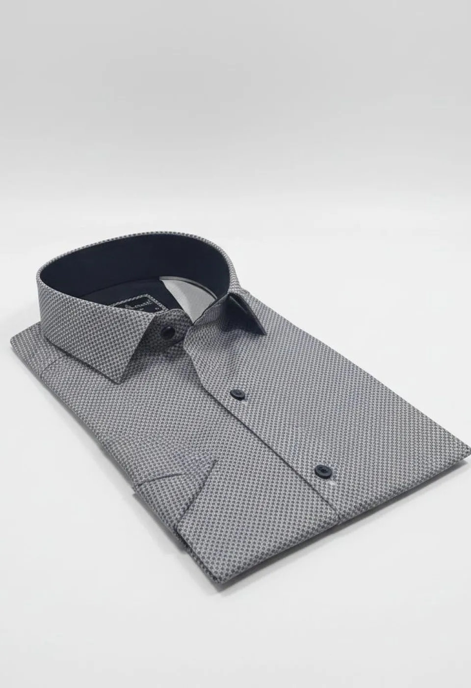 Slim Fit Kısa Kol Desenli Saten Erkek Gömlek 3GMK312787001 - Giovanni Fratelli
