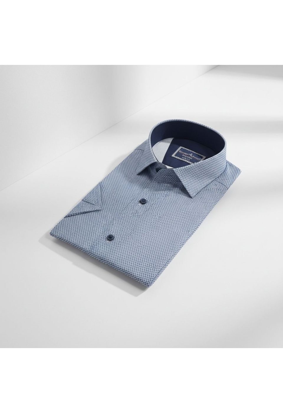 Slim Fit Kısa Kol Desenli Saten Erkek Gömlek 3GMK312787002 - Giovanni Fratelli