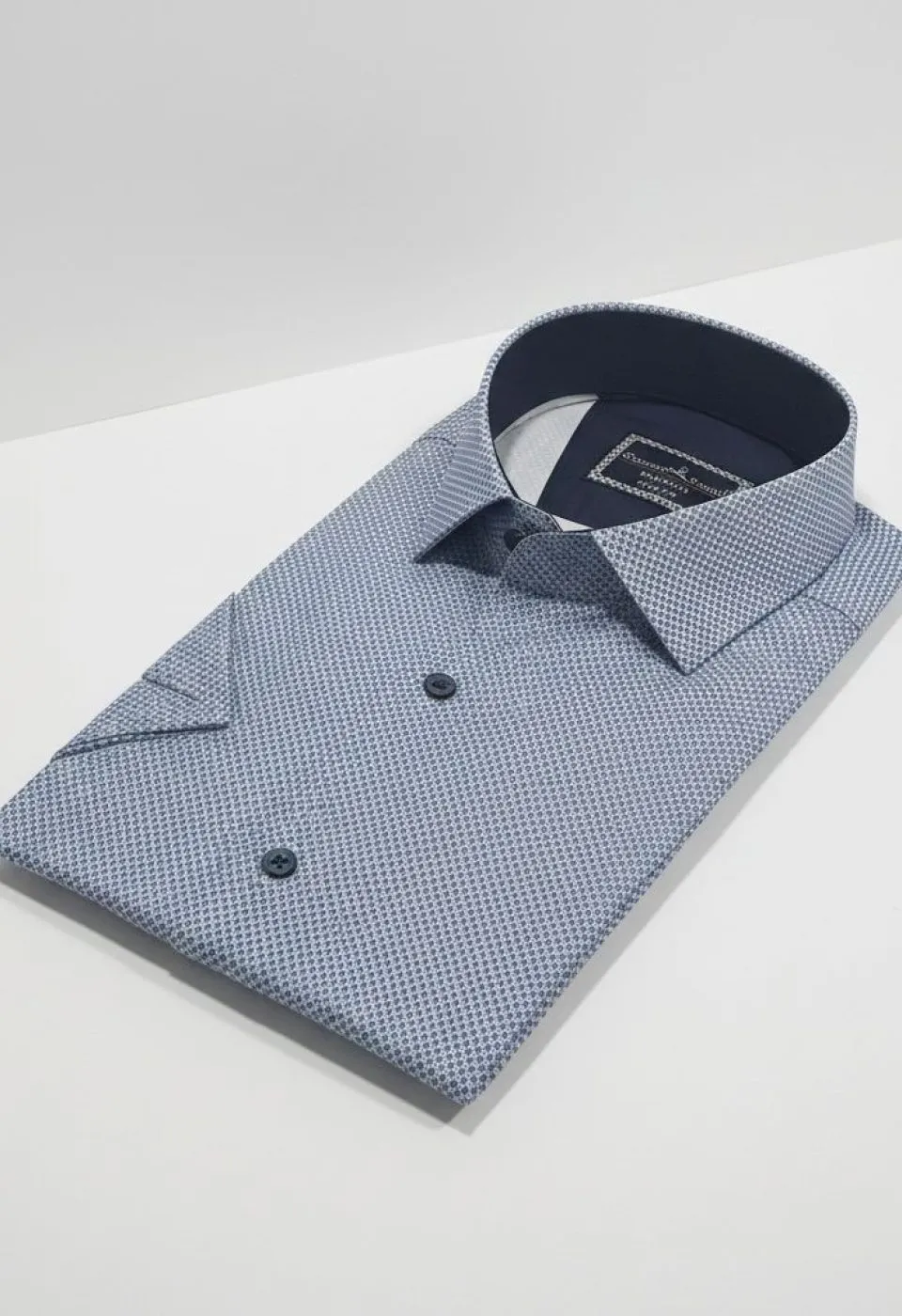 Slim Fit Kısa Kol Desenli Saten Erkek Gömlek 3GMK312787002 - Giovanni Fratelli