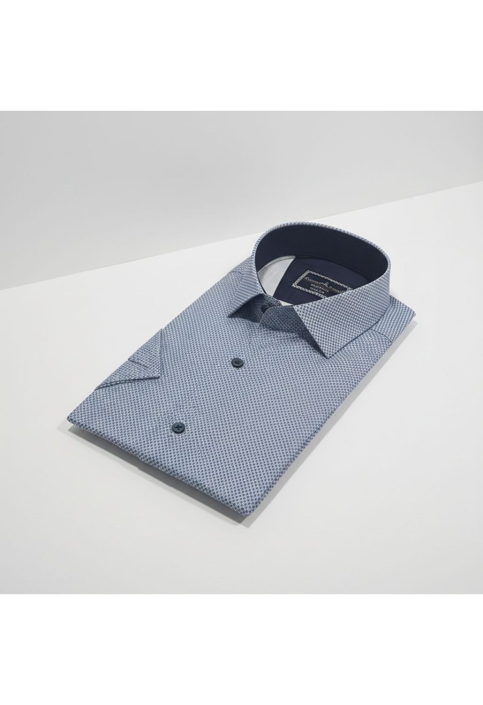 Slim Fit Kısa Kol Desenli Saten Erkek Gömlek 3GMK312787002 - Giovanni Fratelli
