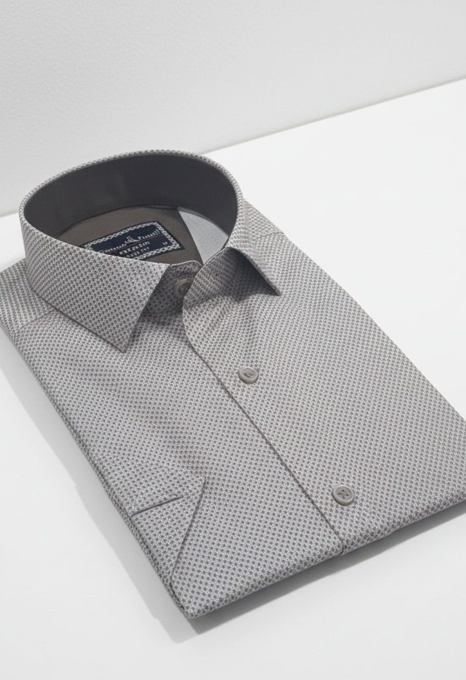 Slim Fit Kısa Kol Desenli Saten Erkek Gömlek 3GMK312787003 - Giovanni Fratelli
