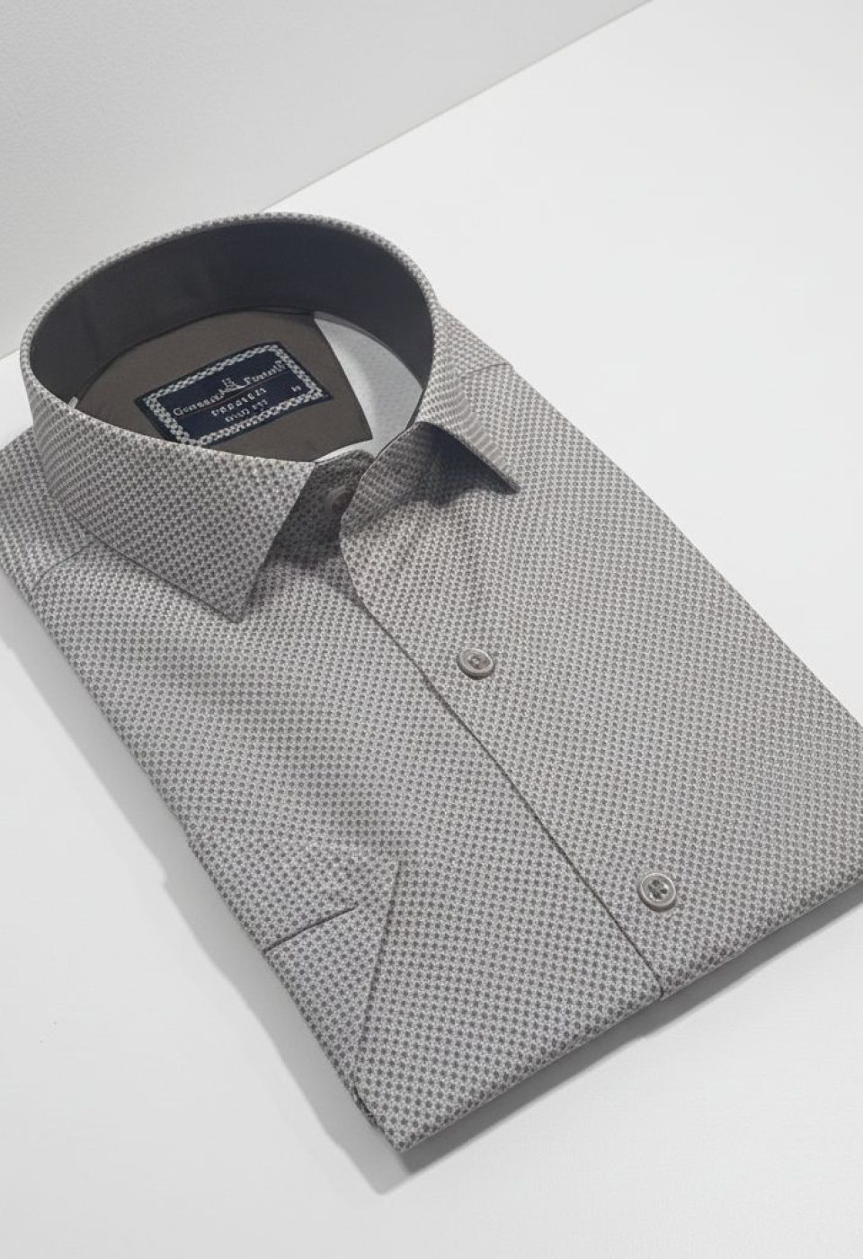 Slim Fit Kısa Kol Desenli Saten Erkek Gömlek 3GMK312787003 - Giovanni Fratelli
