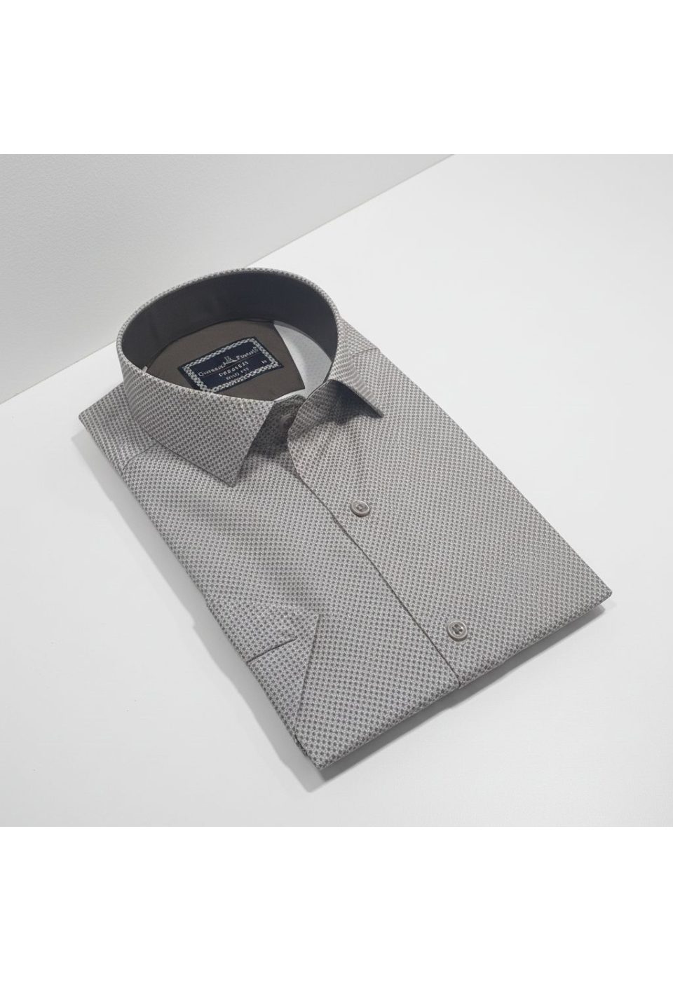Slim Fit Kısa Kol Desenli Saten Erkek Gömlek 3GMK312787003 - Giovanni Fratelli