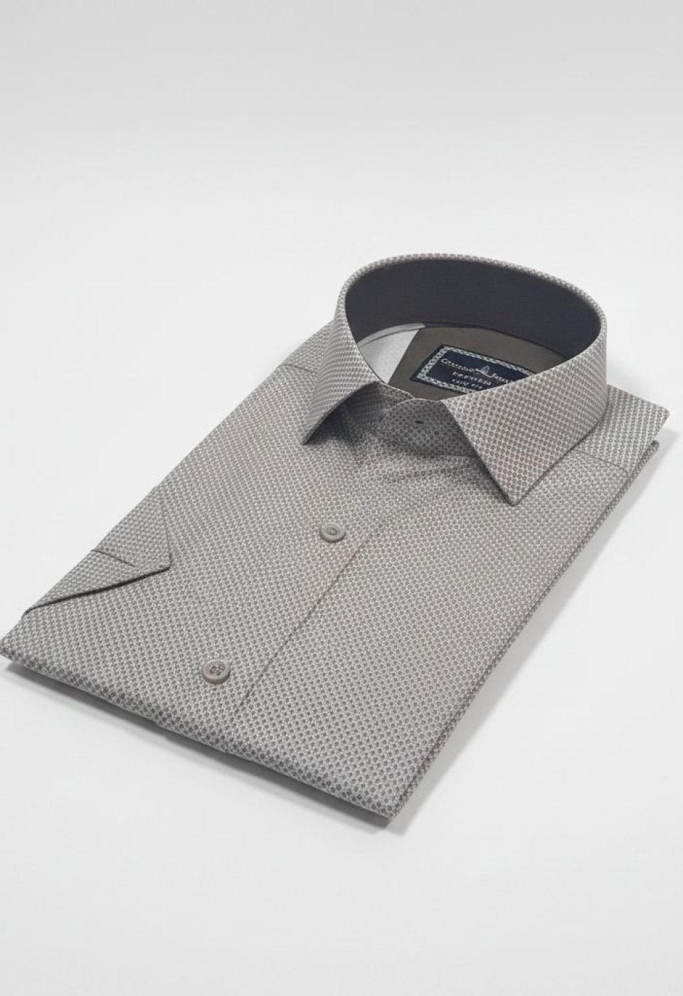 Slim Fit Kısa Kol Desenli Saten Erkek Gömlek 3GMK312787003 - Giovanni Fratelli