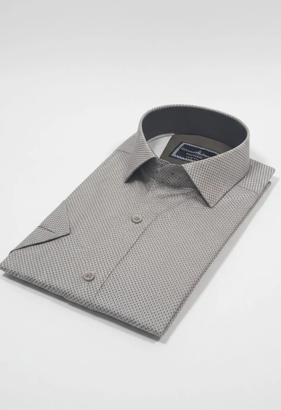 Slim Fit Kısa Kol Desenli Saten Erkek Gömlek 3GMK312787003 - Giovanni Fratelli