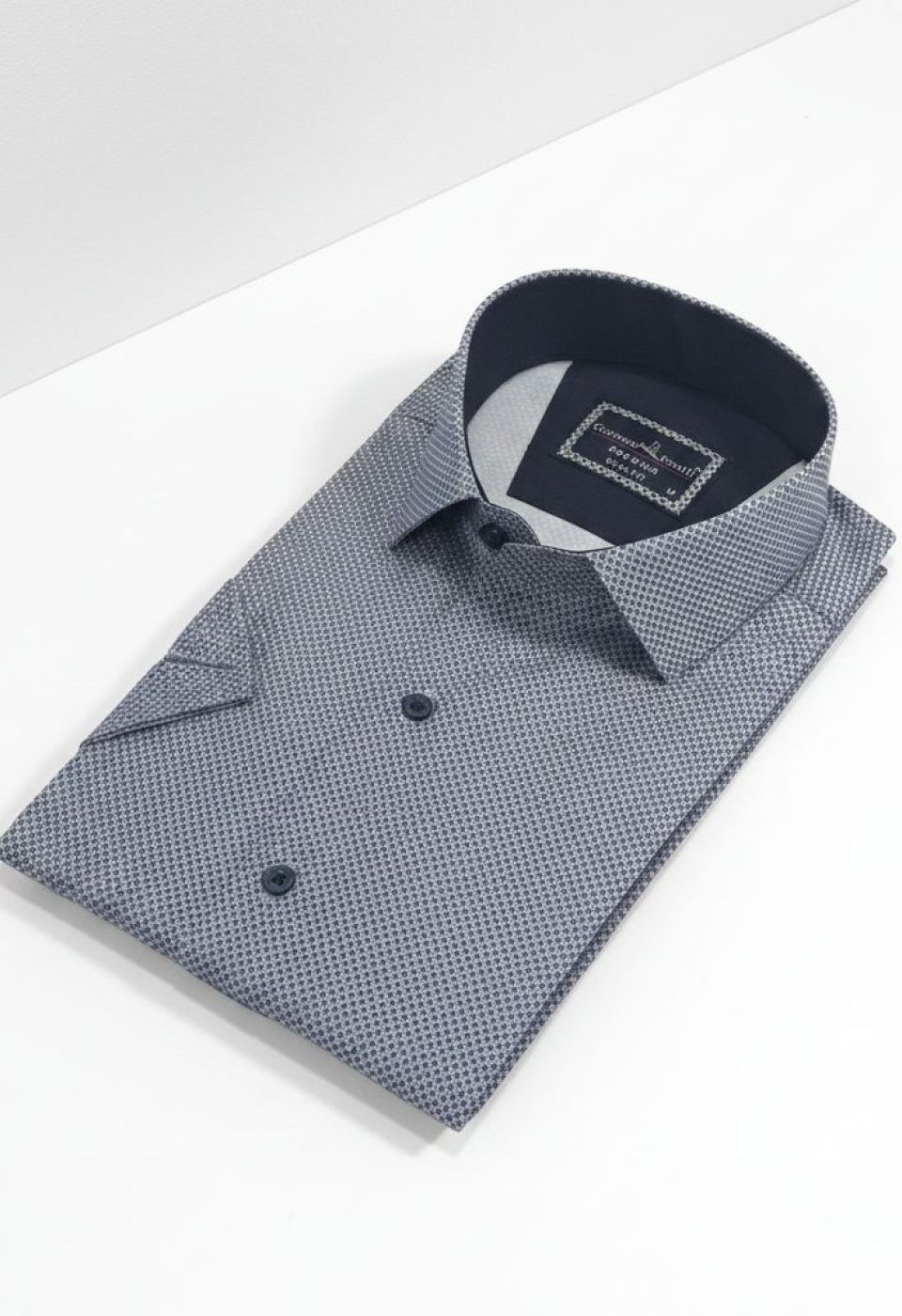 Slim Fit Kısa Kol Desenli Saten Erkek Gömlek 3GMK312787004 - Giovanni Fratelli