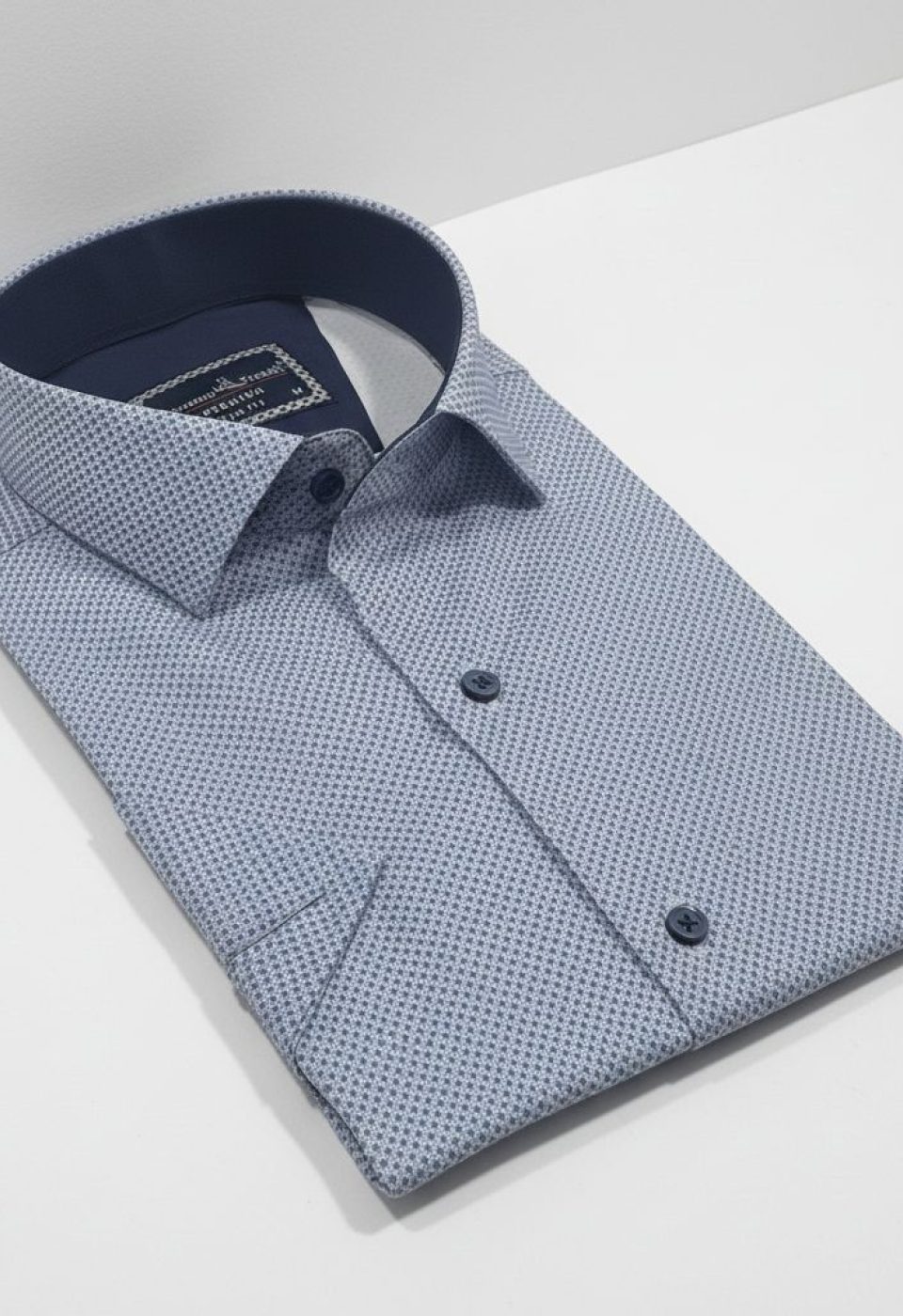 Slim Fit Kısa Kol Desenli Saten Erkek Gömlek 3GMK312787005 - Giovanni Fratelli