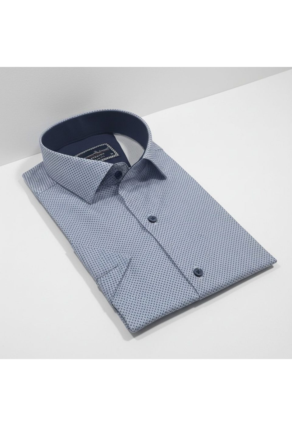 Slim Fit Kısa Kol Desenli Saten Erkek Gömlek 3GMK312787005 - Giovanni Fratelli